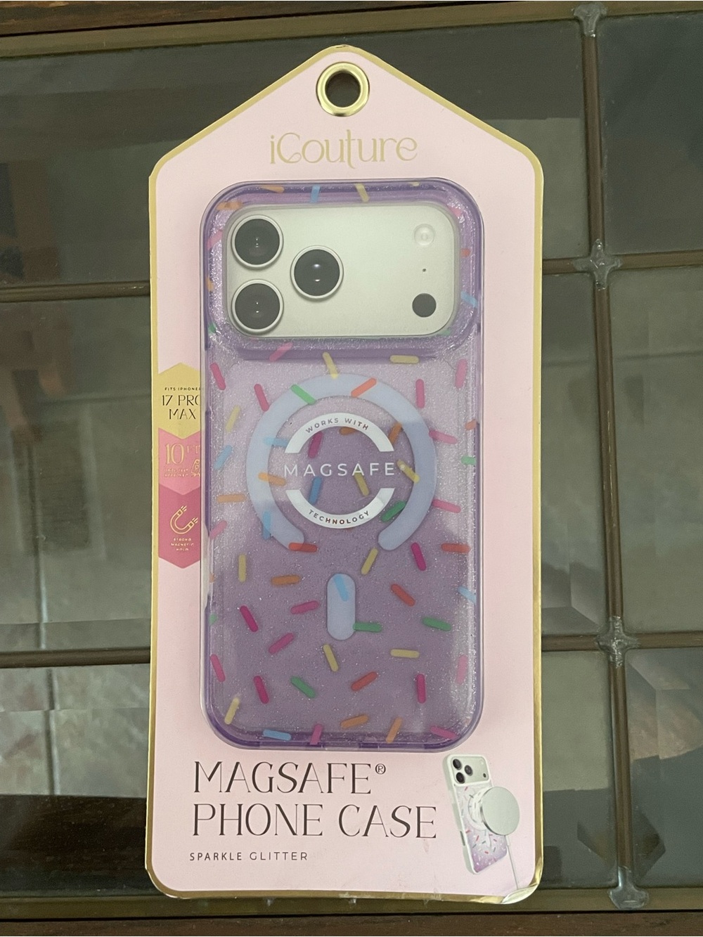 Purple Sparkle Glitter MagSafe Phone iPhone 17 Pro Max Case